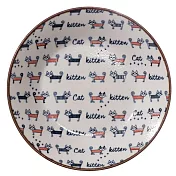 【KAKUNI】可愛貓咪陶瓷淺盤24cm ‧ 紅