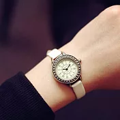 Watch-123 英倫情人-歐風典雅仿舊小盤細帶手錶 _白色