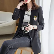 【MsMore】 西裝外套英倫風減齡氣質韓版中長版西裝外套# 115678 2XL 黑色