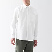 【MUJI 無印良品】男有機棉水洗牛津布扣領長袖襯衫 XXL 白色