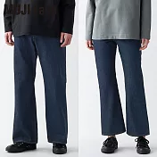 【MUJI 無印良品】MUJI Labo日本丹寧素材寬襬褲 25 暗藍