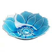 【日本Aito】瀨戶燒|花朵陶瓷餐盤16cm ‧ 水藍