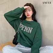 【AMIEE】輕薄簡約衛衣T恤(KDTY-C450) XL 深綠色