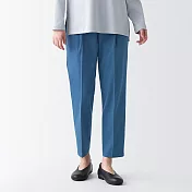 【MUJI 無印良品】女再生聚酯纖維錐形褲 S 藍色