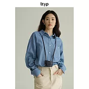 ltyp旅途原品 100%精梳棉牛仔風基礎襯衫 M L XL L 丹寧藍