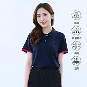【遊遍天下】MIT台灣製女款抗UV防曬顯瘦吸濕排汗機能POLO衫(GS1030) M 丈青