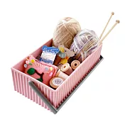 《八幡化成》波紋收納提籃(玫瑰粉S) | 整理籃 置物籃 儲物箱