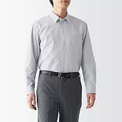 【MUJI 無印良品】男有機棉不易起皺長袖襯衫 XS 灰色