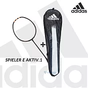 adidas spieler E Aktiv.1 高強度全碳穿線羽球拍 曜石黑+太陽橘