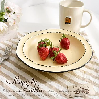 【Homely Zakka】北歐極簡奶油風啞光陶瓷餐盤餐具_小圓深盤(3色任選) 奶油黃