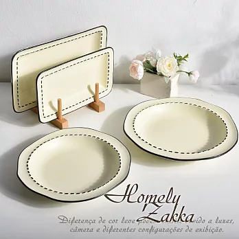 【Homely Zakka】北歐極簡奶油風啞光陶瓷餐盤餐具_大圓深盤(3色任選) 奶油白