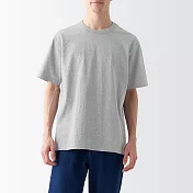【MUJI 無印良品】男有機棉水洗粗織圓領短袖T恤 L 灰色