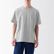 【MUJI 無印良品】男有機棉水洗粗織圓領短袖T恤 XXL 灰色