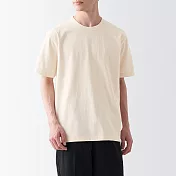 【MUJI 無印良品】男有機棉水洗粗織圓領短袖T恤 XXL 原色