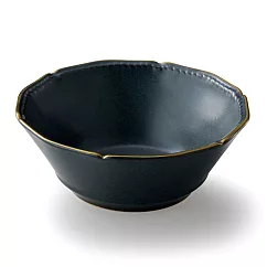 【日本Aito】美濃燒|Stitch礦物釉復古 陶瓷餐碗480ml ‧ 深夜藍