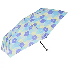 【estaa】日本抗UV耐風遮光輕量折傘(附傘套) ‧ 春暖花開(藍)
