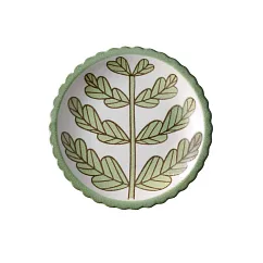【SANGO】SukuSuku花草陶瓷淺盤14cm ‧ 綠葉