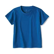 【MUJI 無印良品】幼兒棉混聚酯纖維圓領短袖T恤 80 藍色