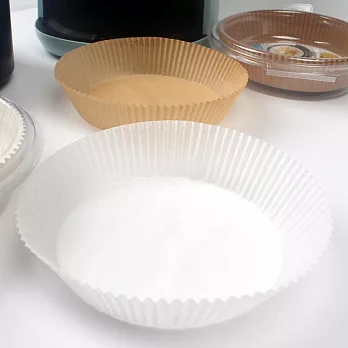 氣炸鍋烘焙紙盤 一次性硅油烘焙紙 50入裝 白色(直徑16cm)