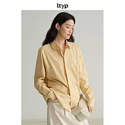 ltyp旅途原品 長絨棉不對稱廓形襯衫 M L-XL M 木瓜橙