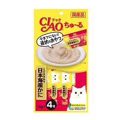 CIAO 啾嚕肉泥─雞肉+日本蟹 14g*4入 (4SC─76)