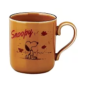 【日本YAMAKA】Snoopy史奴比 復古陶瓷馬克杯300ml ‧ 棕