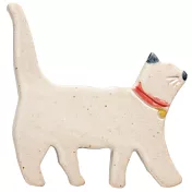 【日本K-ai】貓咪散步陶瓷筷架 ‧ 白貓