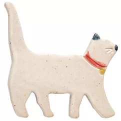 【日本K─ai】貓咪散步陶瓷筷架 ‧ 白貓