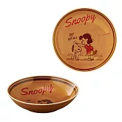【日本YAMAKA】Snoopy史奴比 復古陶瓷餐碗17cm ‧ 棕