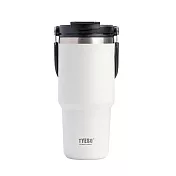 TYESO 304不鏽鋼大容量手提保溫杯 咖啡隨行杯 900ml 白色