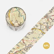 【BGM】和紙膠帶 寬版金箔Life系列 ‧ 復古地圖