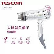 【TESCOM】大風量負離子吹風機 雙氣流風罩 TID960W  白色