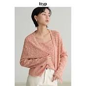 ltyp旅途原品 真絲麻棉針織開衫 M L-XL  L-XL 桃粉色