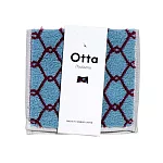 【日本Gold Pearl今治毛巾】Otta 對折輕巧純棉隨身方巾 ‧ 網紋(藍)