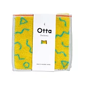 【日本Gold Pearl今治毛巾】Otta 對折輕巧純棉隨身方巾 ‧ 彩色幾何(黃)
