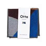【日本Gold Pearl今治毛巾】Otta 對折輕巧純棉隨身方巾 ‧ 菱紋(藍)