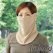 Sunlead 日本製。接觸涼感防曬吸濕抗UV護頸/面罩  (淺褐色)