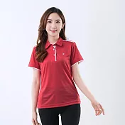 【遊遍天下】女款抗UV防曬吸濕排汗速乾機能POLO衫(GS1033) M 桔紅