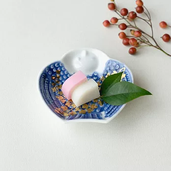 【Amabro】日本和式陶瓷小皿禮盒 ‧ 藍脹雀