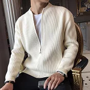 【AMIEE】韓系型男立挺修身舒適針織外套(男裝/KDCY-Q103) 3XL 杏色
