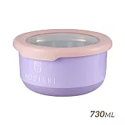 【HOUSUXI舒希】不鏽鋼雙層隔熱碗-730ml-粉紫