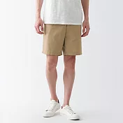 【MUJI 無印良品】男有機棉水洗平織布舒適短褲 XL 米色