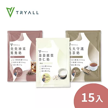 [台灣 Tryall] 機能植物蛋白飲-輕保養15入(30g/包)