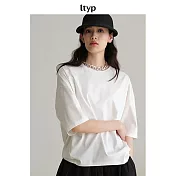 ltyp旅途原品 60支涼感絲光棉造型T恤 M L M 荼白色