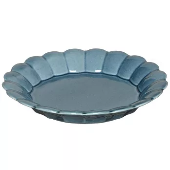 【co-bo-no】Solell花形陶瓷餐盤20cm ‧ 藍