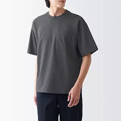 【MUJI 無印良品】男棉混涼感寬版短袖T恤 S 灰白