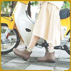 【花見小路】雨靴日/新版/京都和風感雨靴/女鞋/ JP25.5 咖啡色