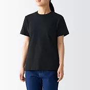【MUJI 無印良品】女柔滑圓領短袖T恤 XS 黑色