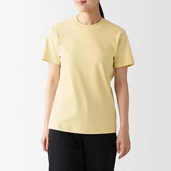 【MUJI 無印良品】女柔滑圓領短袖T恤 XS 淺黃