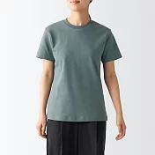 【MUJI 無印良品】女柔滑圓領短袖T恤 XS 煙燻綠